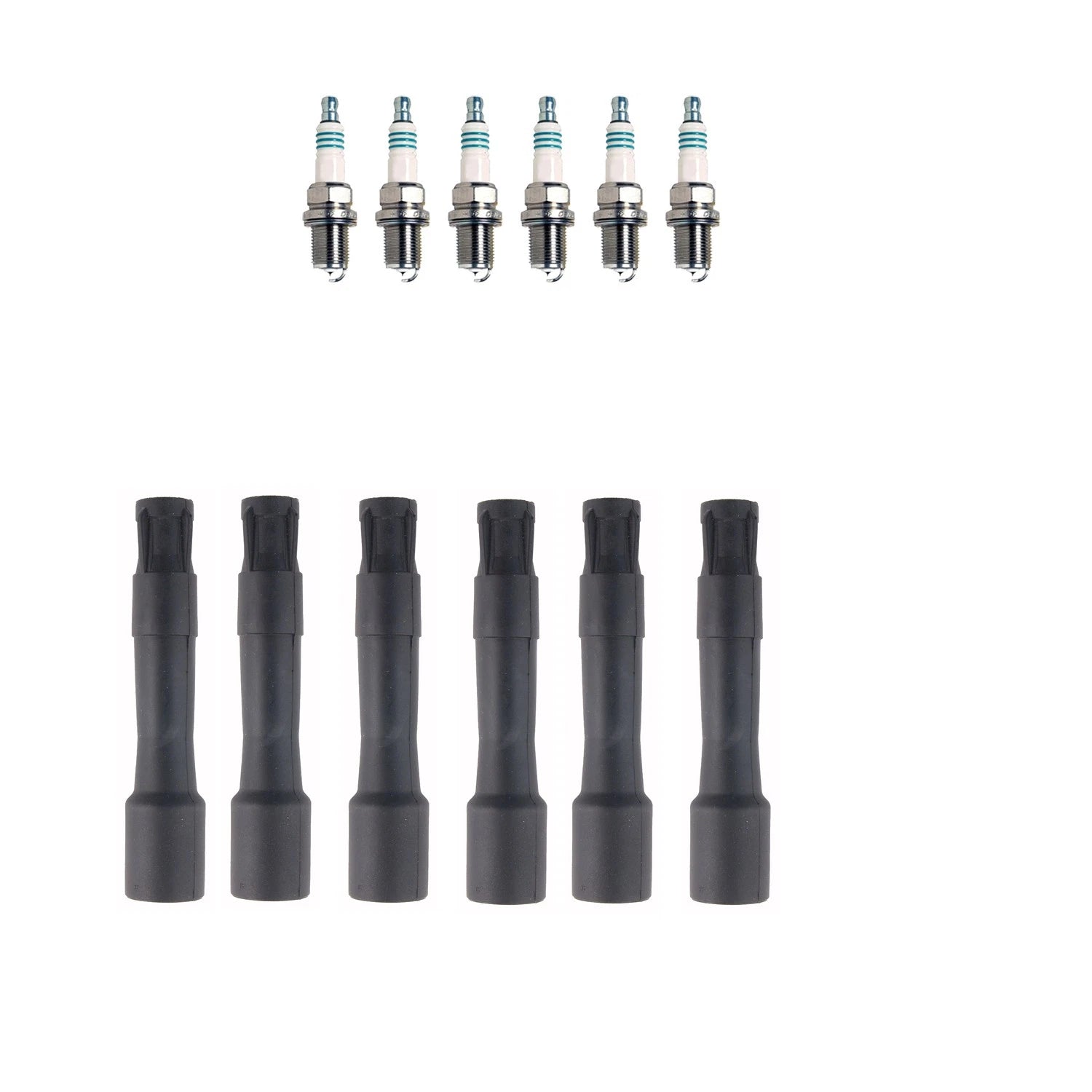 Denso 6 Iridium Power Plugs & NGK Ignition Coil Boots for BMW 323Ci (2000–2006)