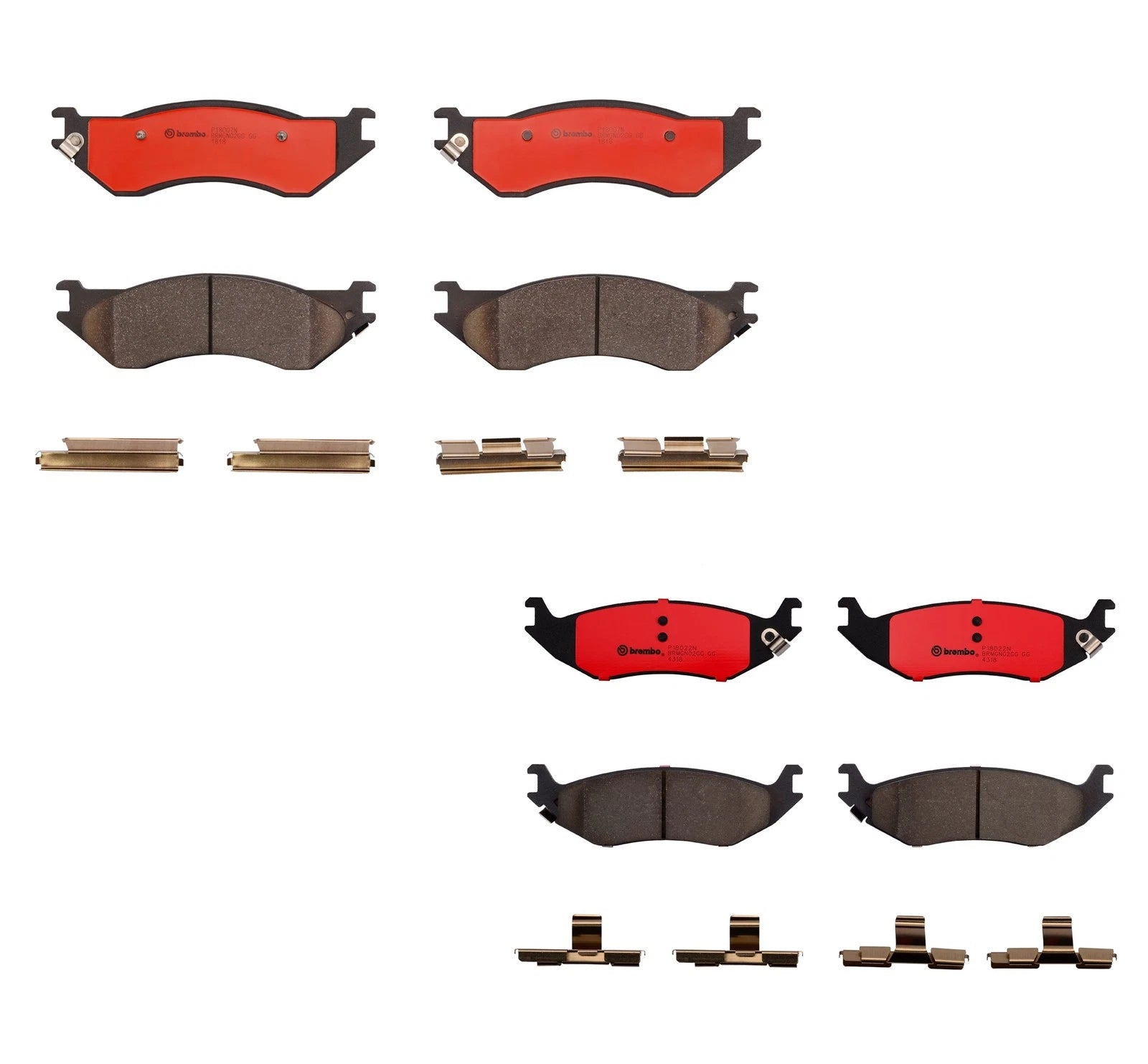 Set of 4 Ceramic Brembo Brake Pads for Dodge Ram 1500 (2002)