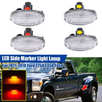 Set of 4 Clear LED Front & Rear Side Marker Lights for Ford F250 F350 (2011–2018)