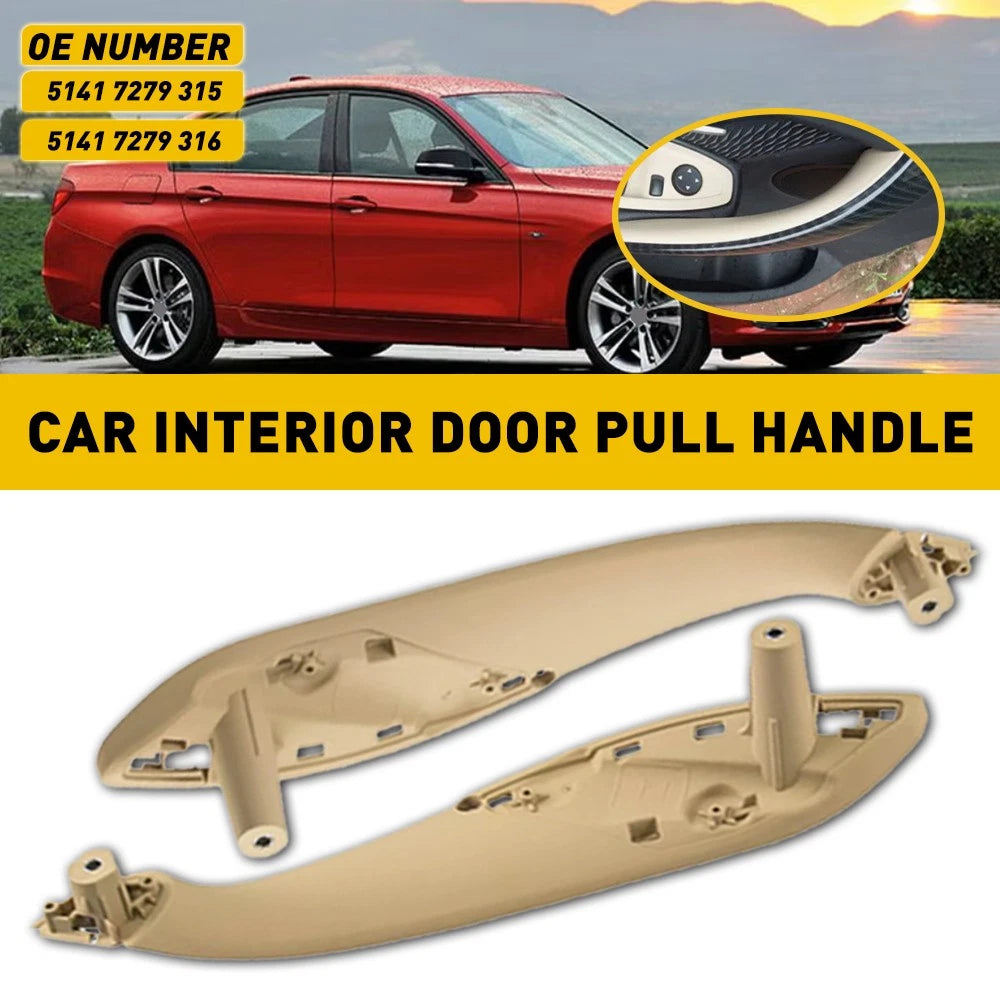 Set of 2 Beige Front Left Right Door Interior Trim Pull Handles for BMW