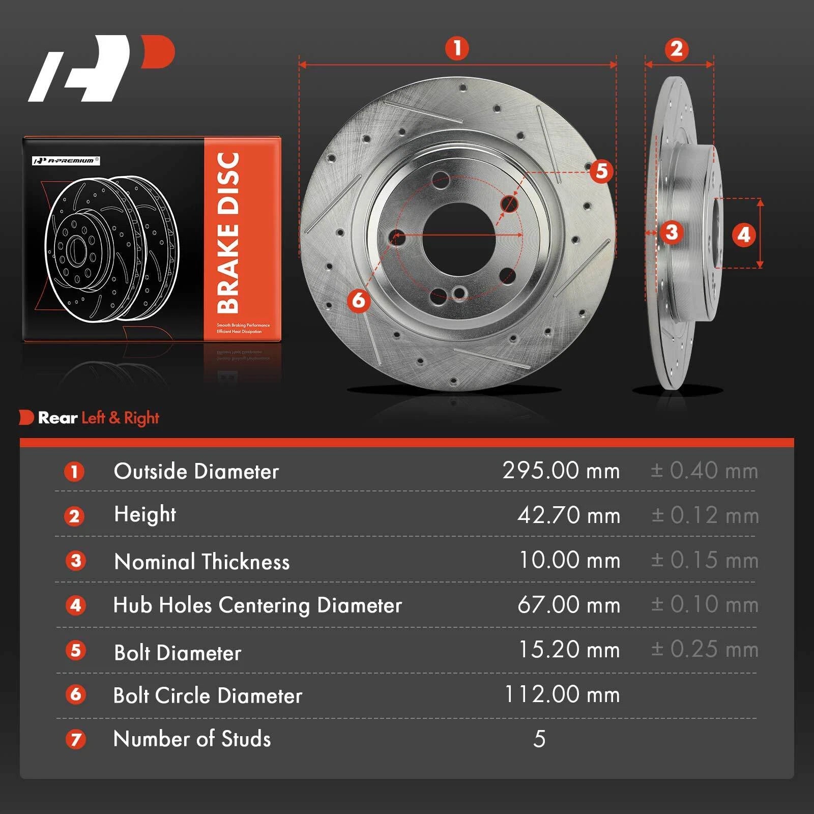 Rear Side Drilled Brake Rotors for Mercedes-Benz CLA250, QX30 (2014–2020)