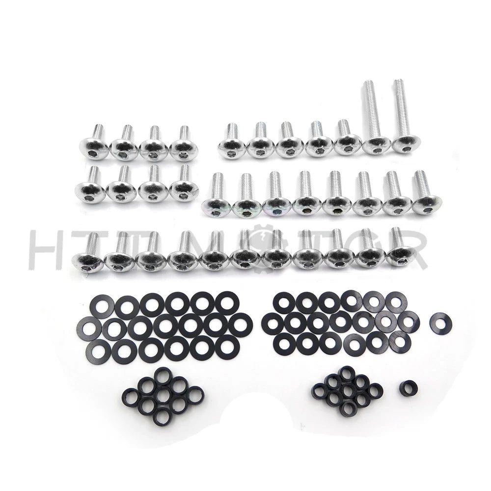Silver Round Aluminum Fairing Bolt Kit for Suzuki Hayabusa GSXR (1999–2007)