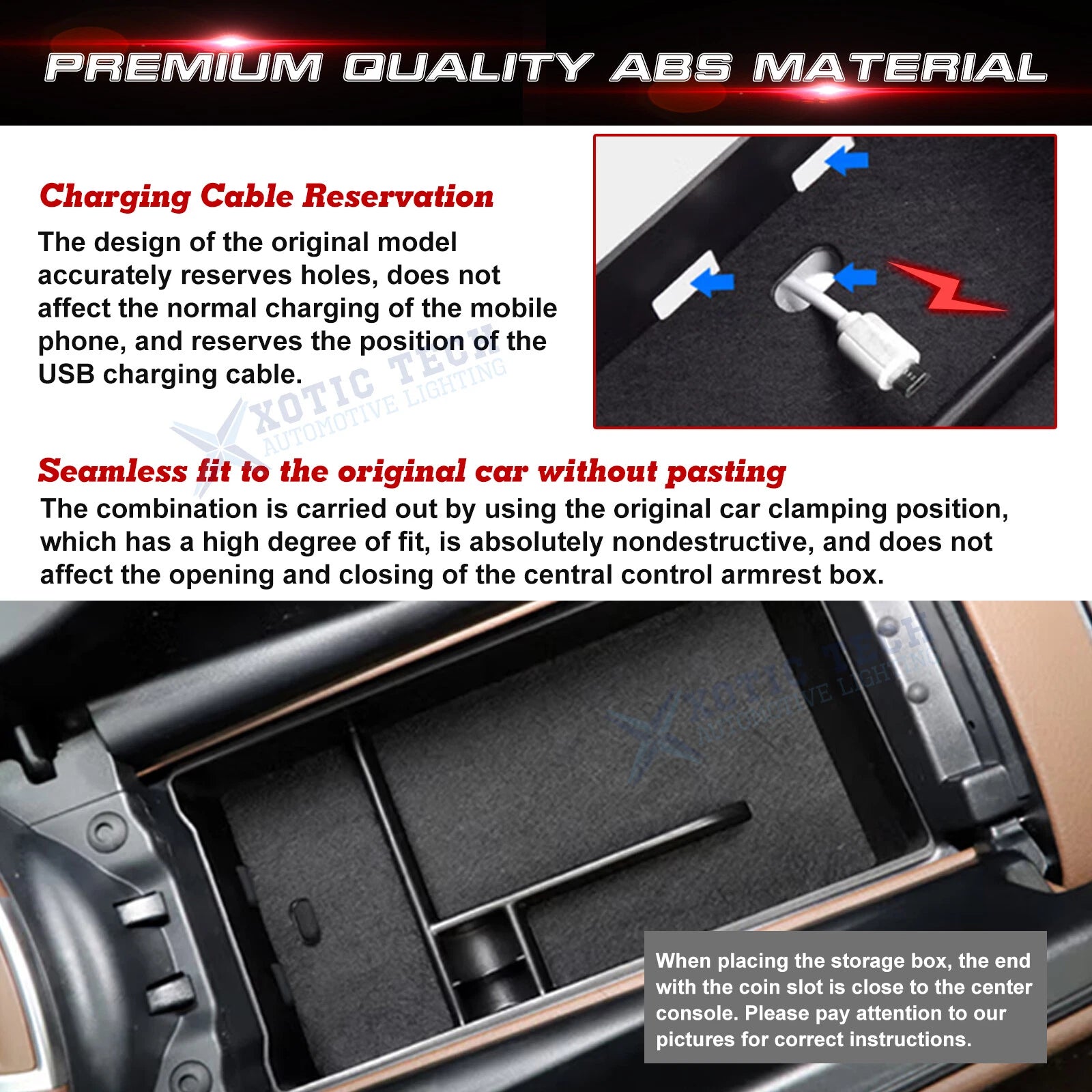 Console Armrest Box Insert Storage Case for Mercedes-Benz E-Class (2021-2023)