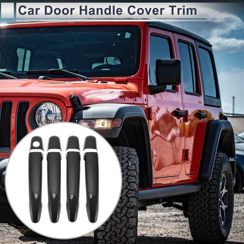 Door Handle Cover Trim for Toyota Highlander (2014–2019) Carbon Fiber Black