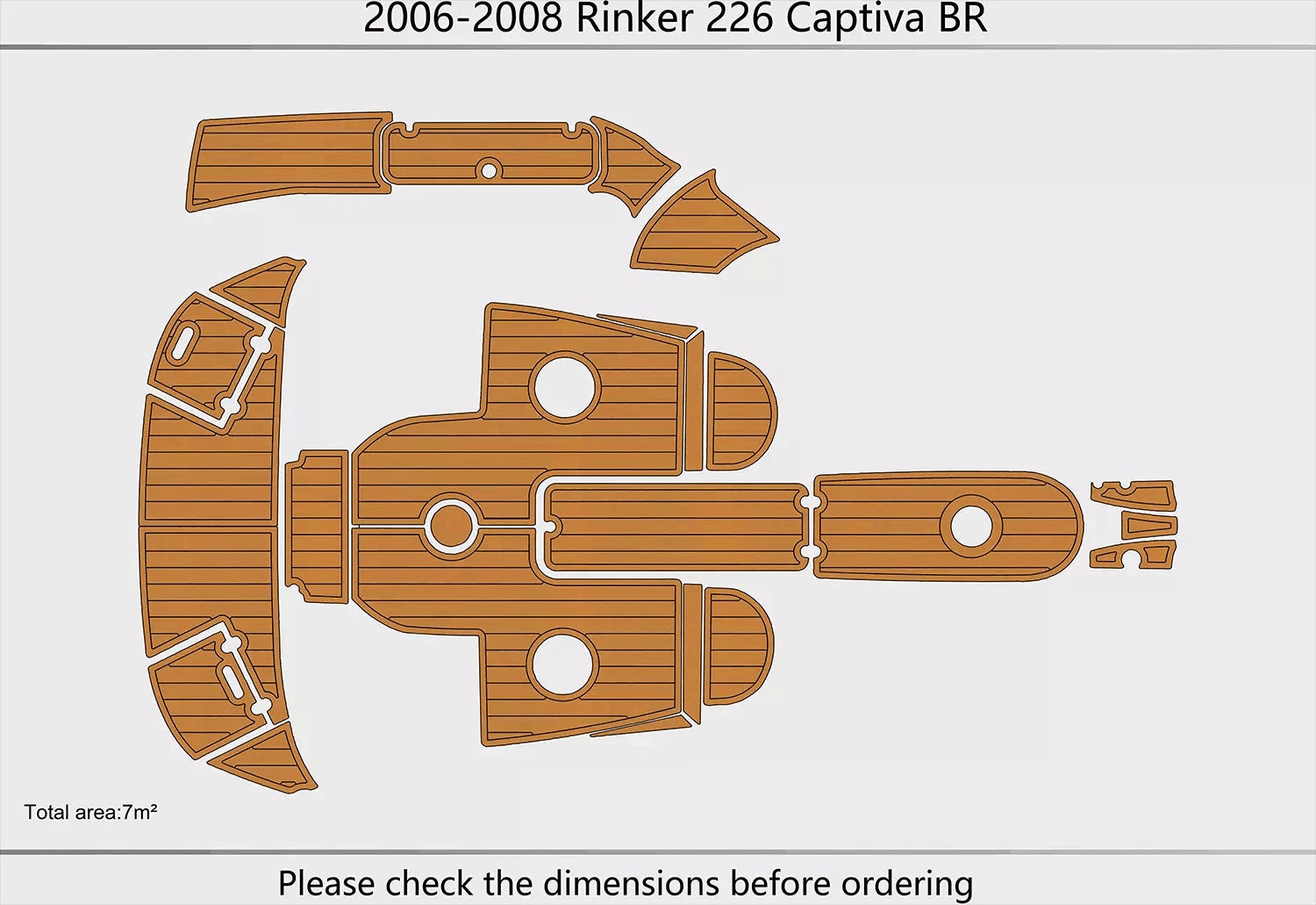 EVA Pads for Rinker 226 Captiva BR (2008) - Teak Flooring Mat