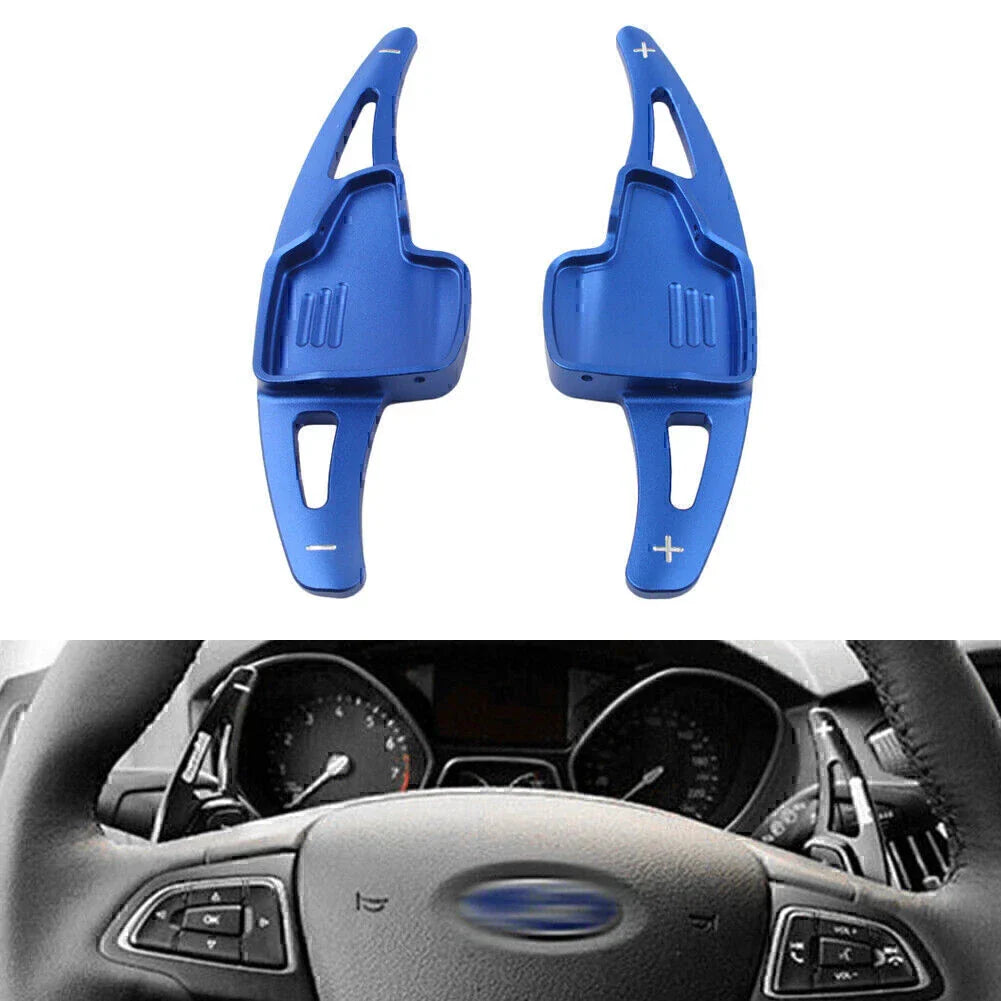 Blue Steering Wheel Shift Paddle Shifter Extension for Ford Focus, Escape (2012-2018)