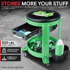 Mechanics Roller Seat with Storage for Universal Use (300lbs Capacity)