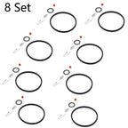 Set of 8 Carburetor Needle Seat Rebuild Kit for Tecumseh (631021, 631021A, 621021B)