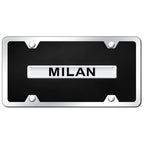 Chrome on Black Acrylic License Plate Kit -Officially Licensed for Mercury Milan