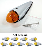 LED Cab Lights Chrome Amber Set for Peterbilt 379 (2005–2022)