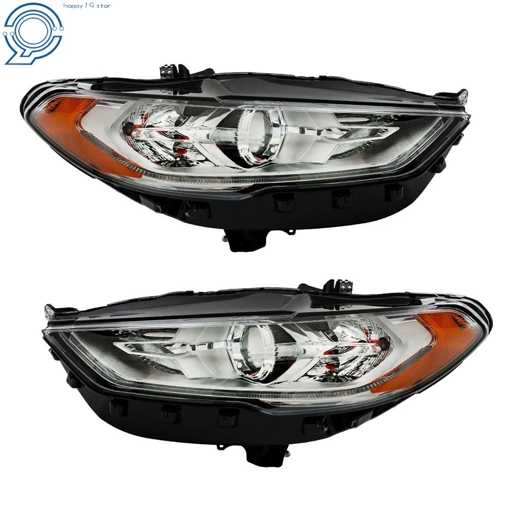 Pair of Halogen Projector Headlights w/LED DRL for Ford Fusion (2017–2019)