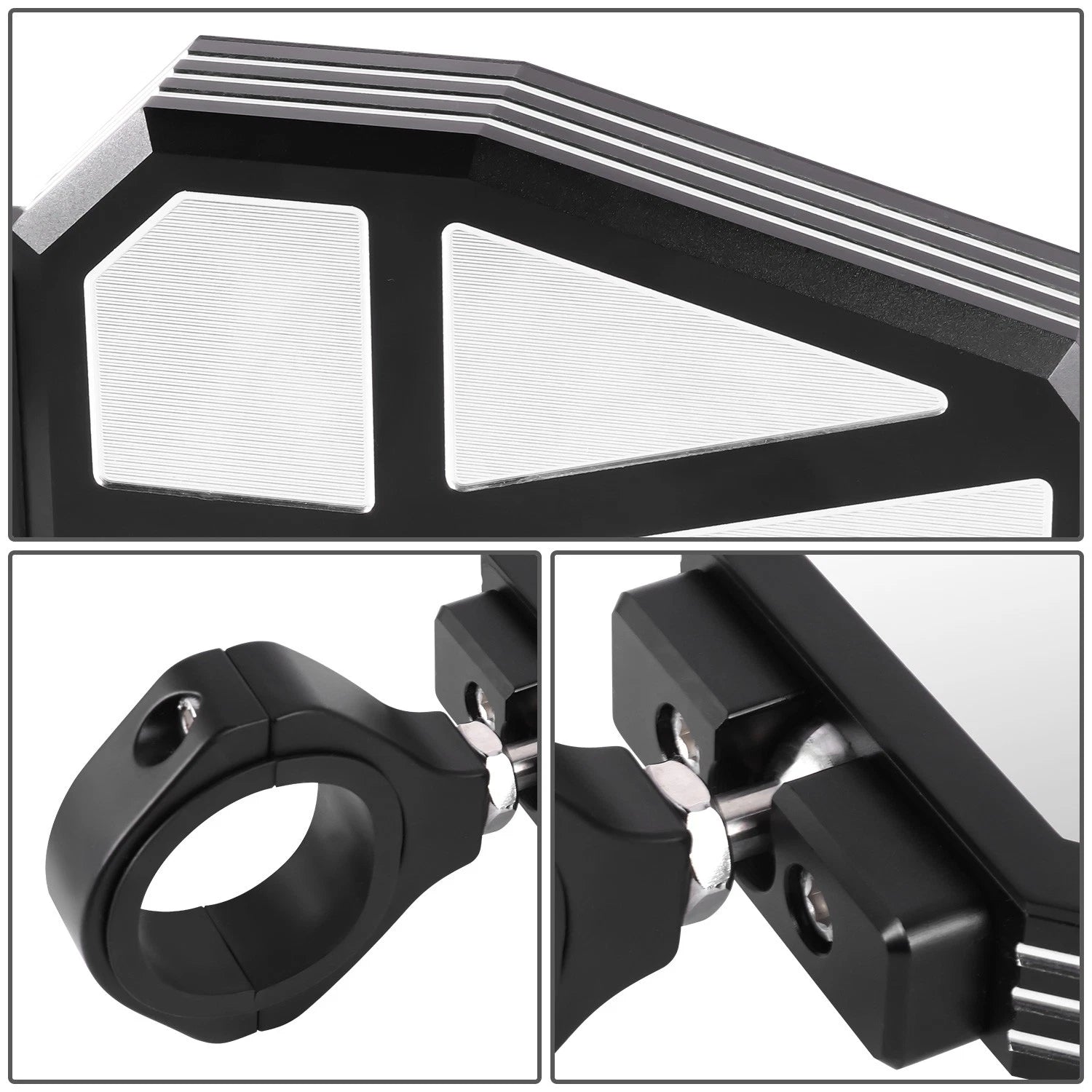 Universal UTV Side View Mirrors Bracket for Roll Cage Bar (1.5" 1.75" 2")
