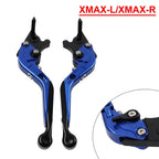 Folding Extendable Brake Clutch Levers for Yamaha XMAX 125/250/300/400 (2015–2022) - Blue