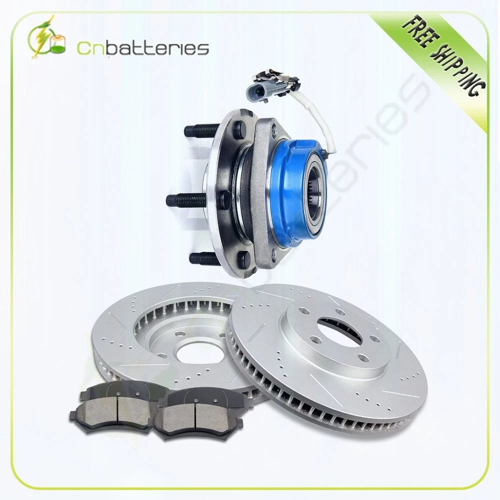 Front Brake Rotors & Ceramic Pads + Wheel Bearing Hub for Olds Aurora Intrigue