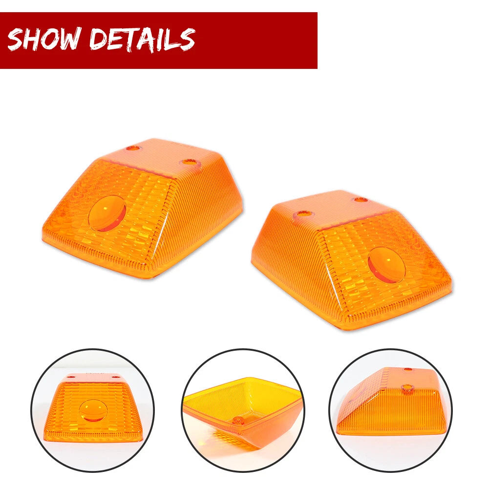 Set of 2 Gloss Amber Lens Front Turn Signal Lamp Housings for Benz W463 G-Class