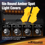 4X Round LED Light Cover for maXpeedingrods 5 Inch Driving Pods