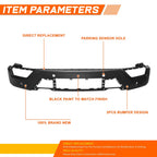 Front Bumper Face Bar for Ford F-150 (2021–2023) w/Park Sensor & Fog Light Holes