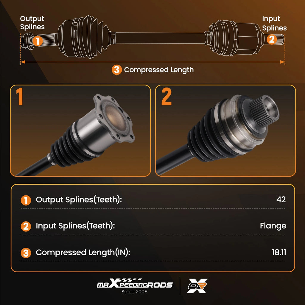 Set of 2 CV Axle Assemblies for Audi (2012–2017)