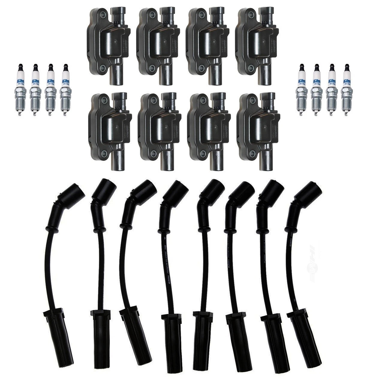 Set of 8 Ignition Wires & 8 Spark Plugs for Cadillac Chevy GMC V8
