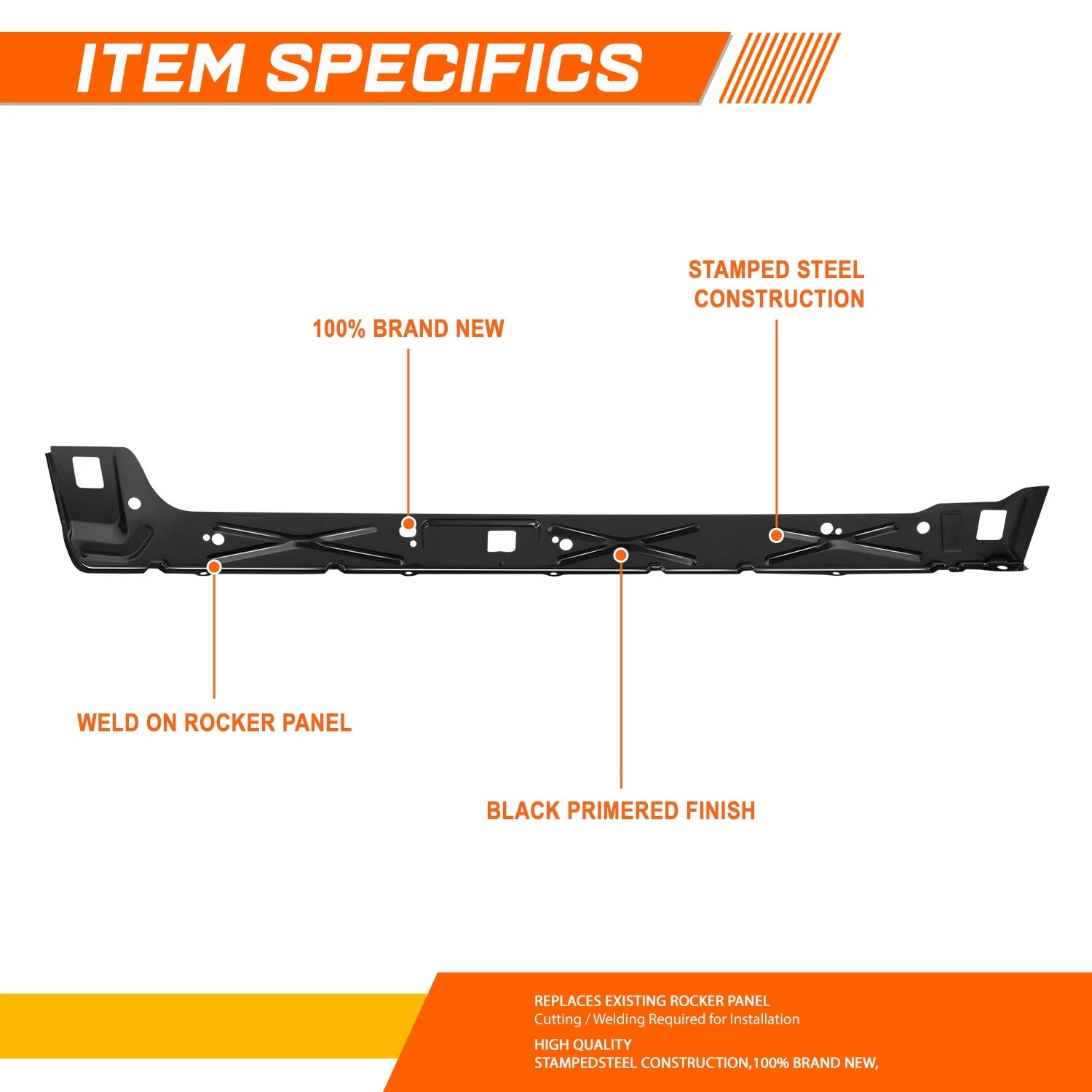 Set of 2 Rocker Panels for Chevy Silverado GMC Sierra 1500 2500/3500HD (1999–2019)