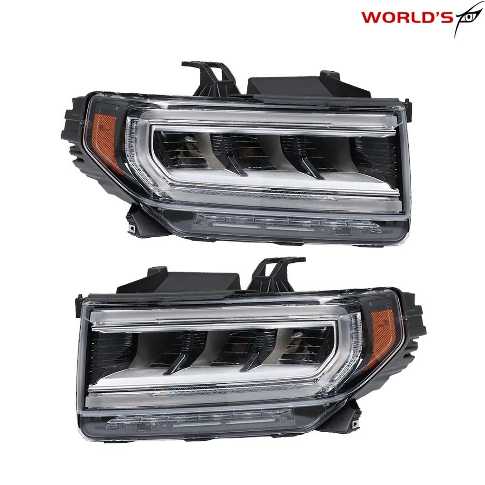 Pair Full LED Headlights for GMC Acadia AT4 (2020–2023) Chrome Housing