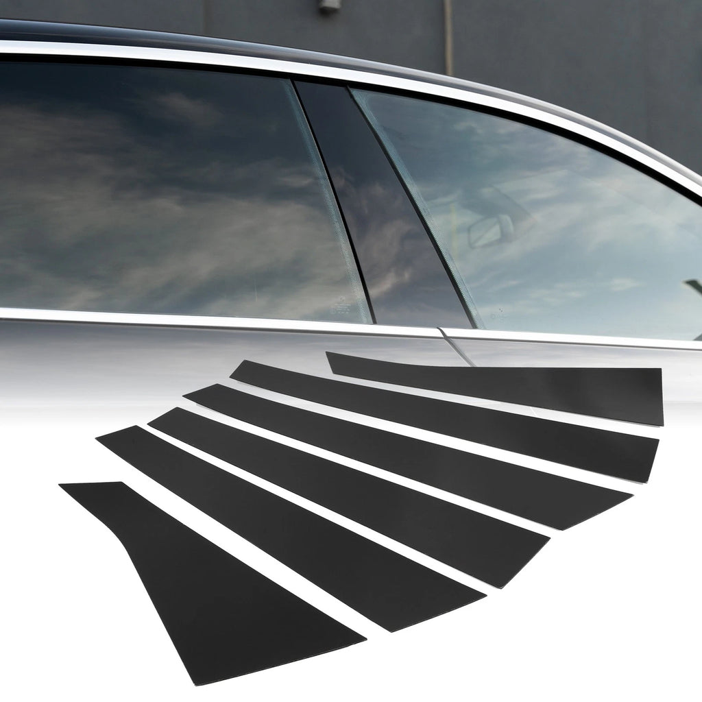 Set of 6 Car Pillar Window Trim Covers for Chevrolet Impala (2006–2013) Black