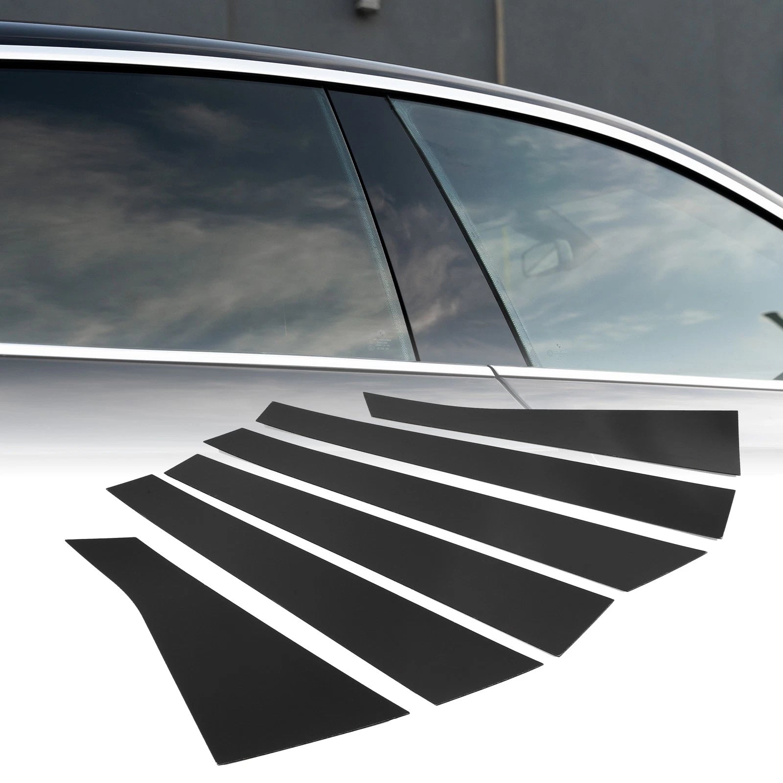 Set of 6 Car Pillar Window Trim Covers for Chevrolet Impala (2006–2013) Black