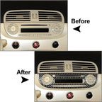 Carbon Fiber Radio CD Player Control Cover for Fiat 500 (2012-2015)