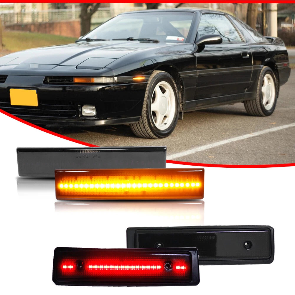Set of 4 Smoked LED Bumper Side Marker Lights for Toyota Celica (1986–1989)