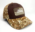 Hat Cap with Ford Script Emblem and American Flag for Ford (Tan)