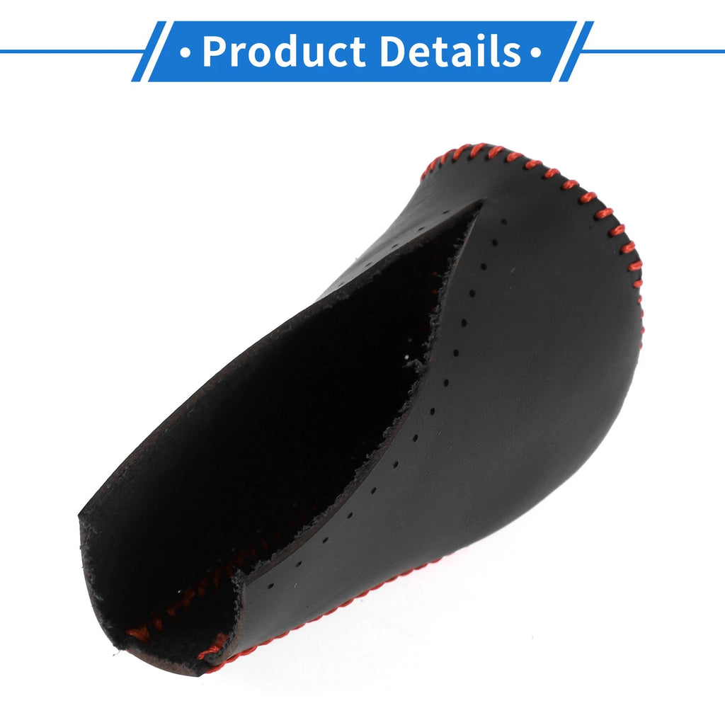 1 Pc Gear Shift Knob Cover for Toyota RAV4 (2013–2016) Black Red Faux Leather