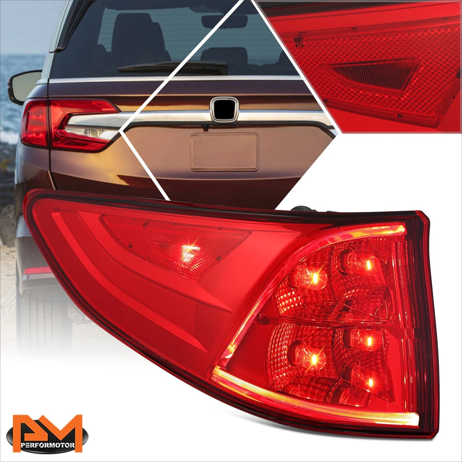 Chrome Outer LED Tail Light Brake Lamp for Honda Odyssey (2018–2023)