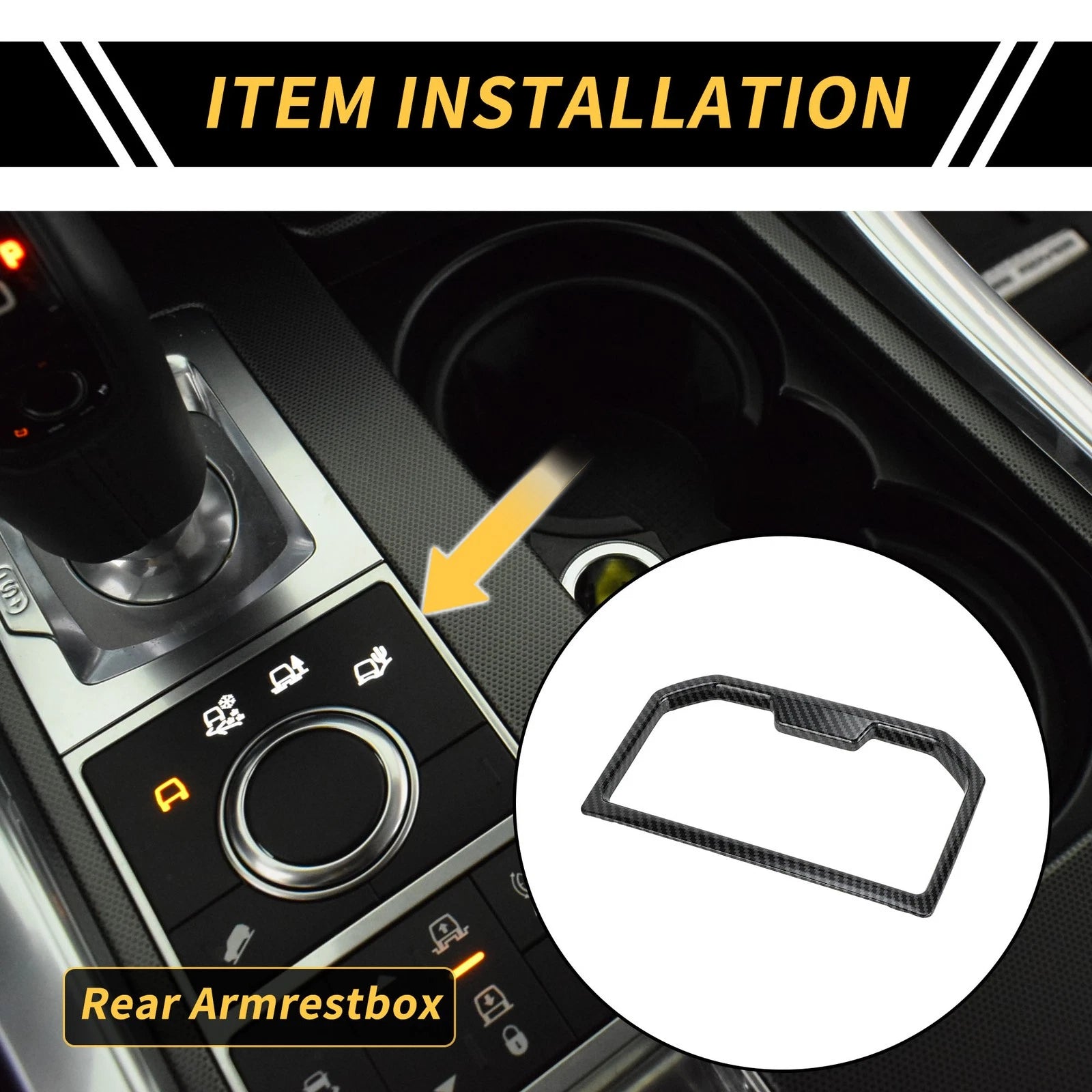 Carbon Fiber Armrest Box Rear Cup Holder Cover for Toyota Tacoma (2024)