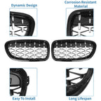 Front Hood Bumper Grille for BMW 528i 535i 550i xDrive F10 Black