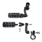 Black Dominator FootPeg 1.25" with Arched Mounting Bracket for Harley Softail