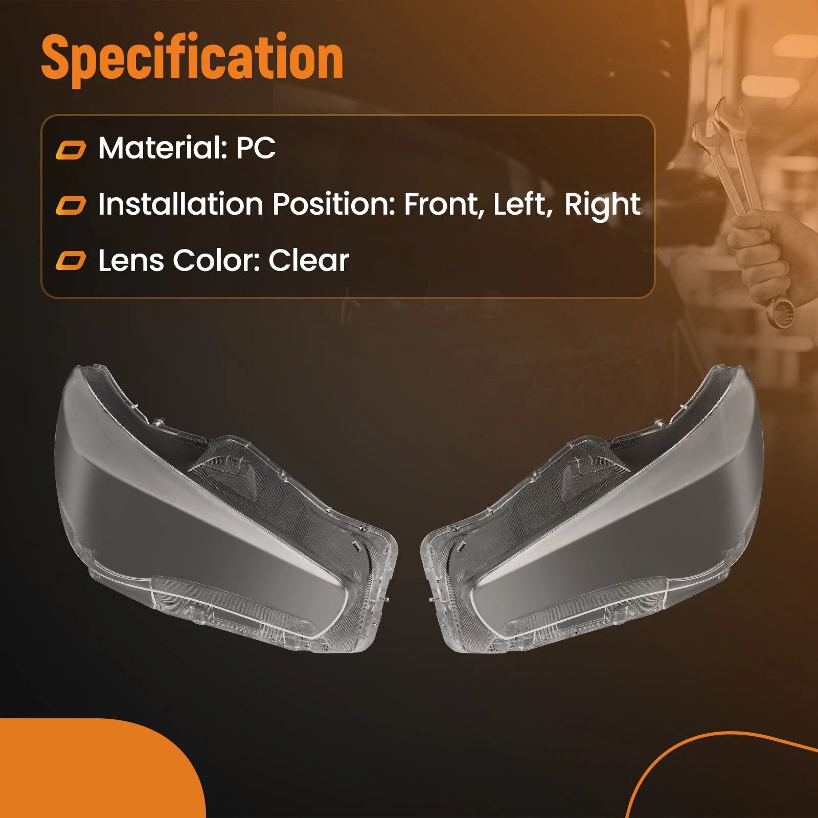Set of 2 Headlight Lens Covers for Infiniti Q50 (2014–2021)