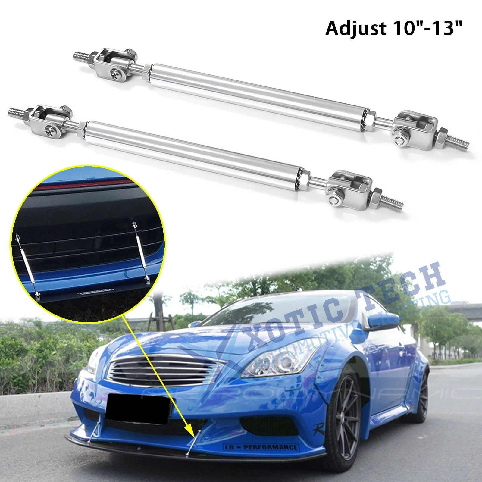 Front Bumper Splitter Support Bars for Infiniti G37 (2008–2013)