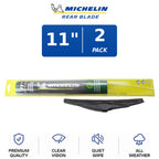 Set of 2 Michelin Rear Wiper Blades 11" Curved-Fit for