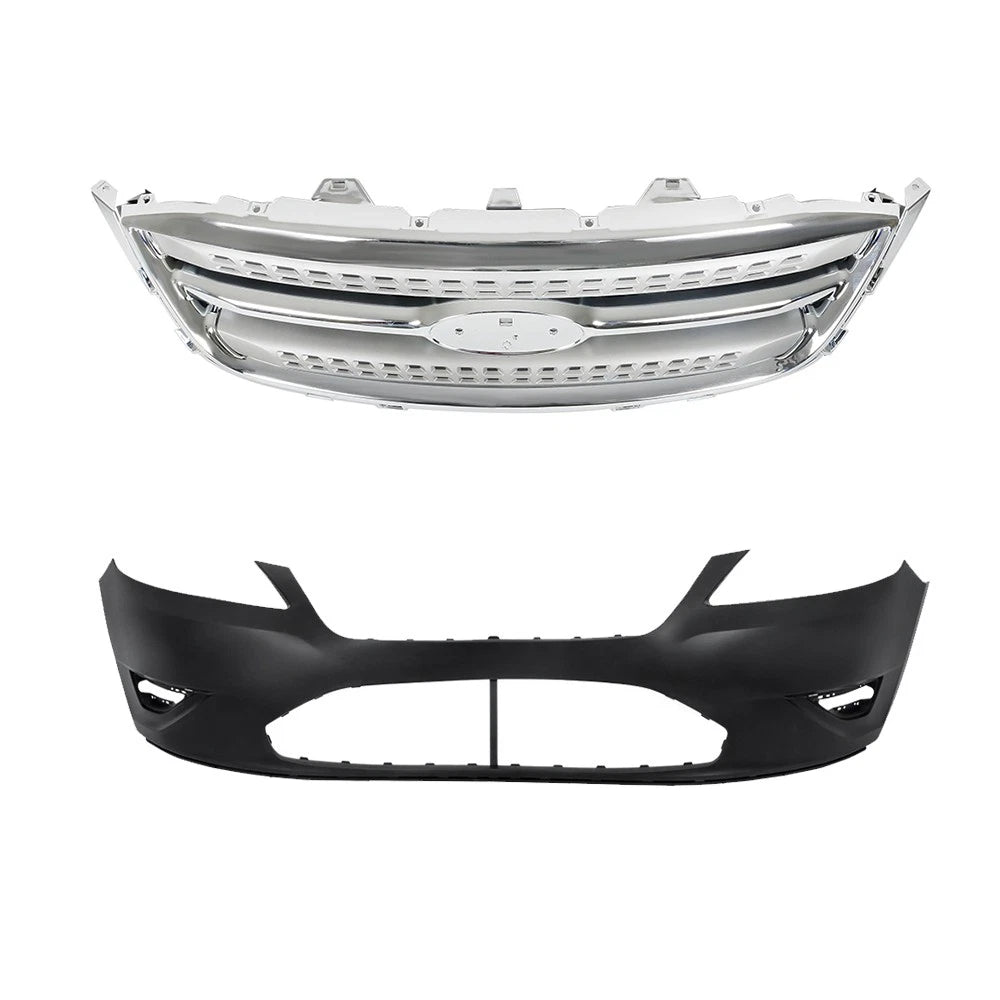 Front Bumper Cover & Upper Grille for Ford Taurus (2010-2012)