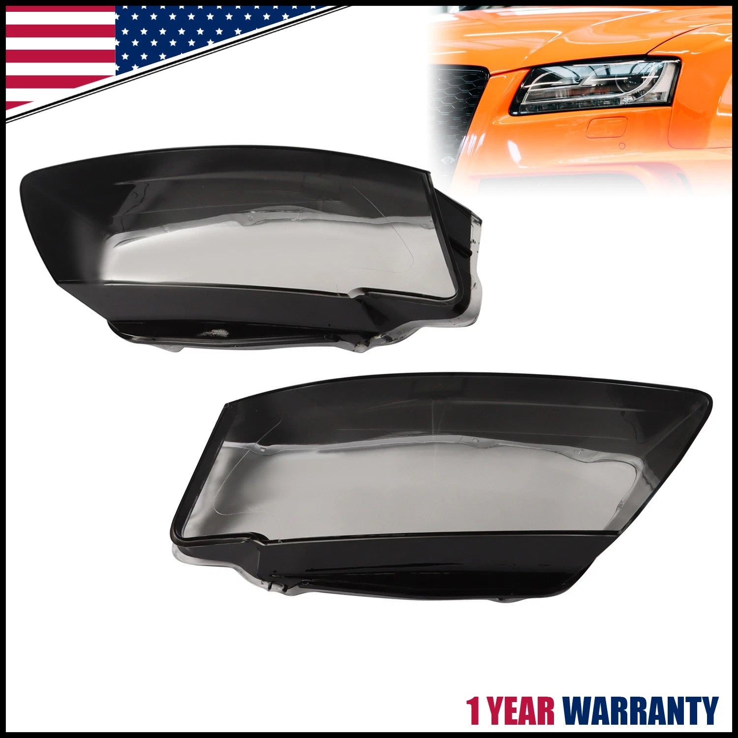 2X Headlight Covers for Audi A5 S5 RS5 (2008–2012) - Lens Shell
