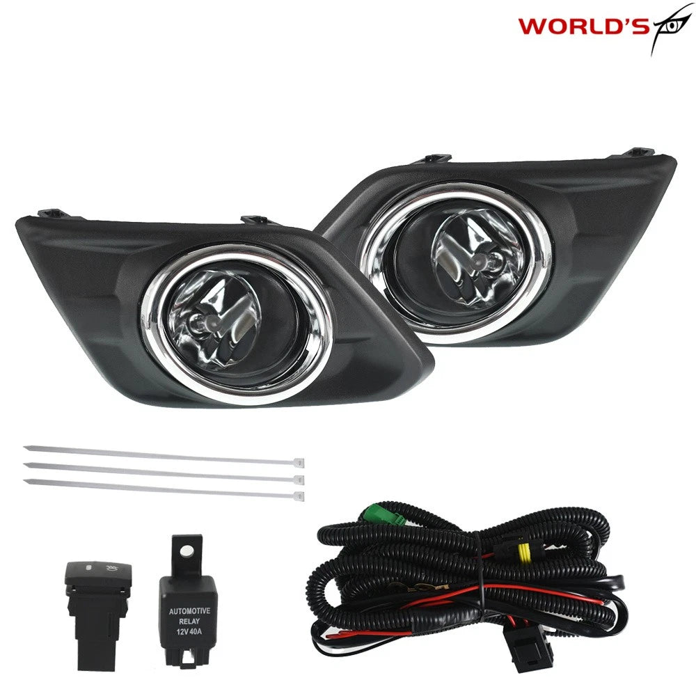 Chrome Lens Fog Light Driving Lamp Set for Nissan Rogue (2014–2016)