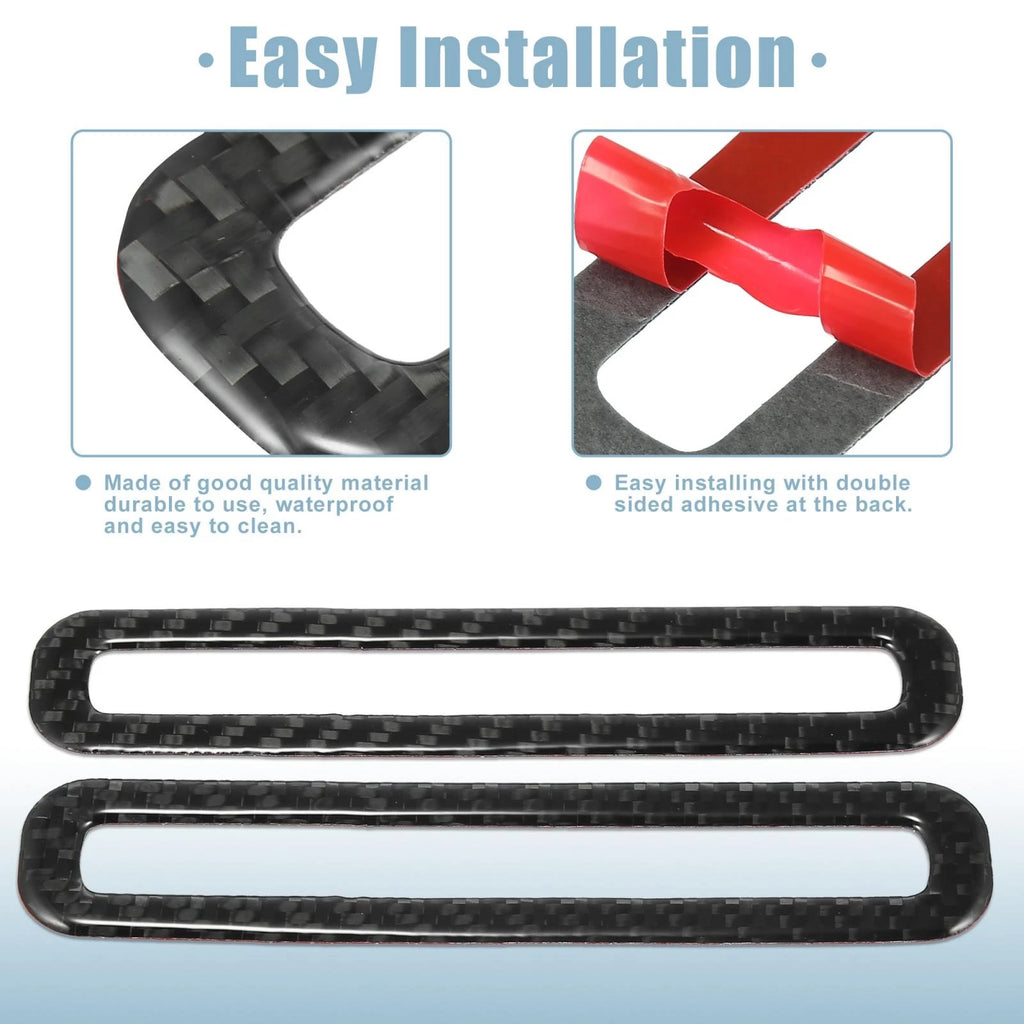 2pcs Carbon Fiber Side Air Outlet Sticker Trim for Ford Mustang (2015–2020)