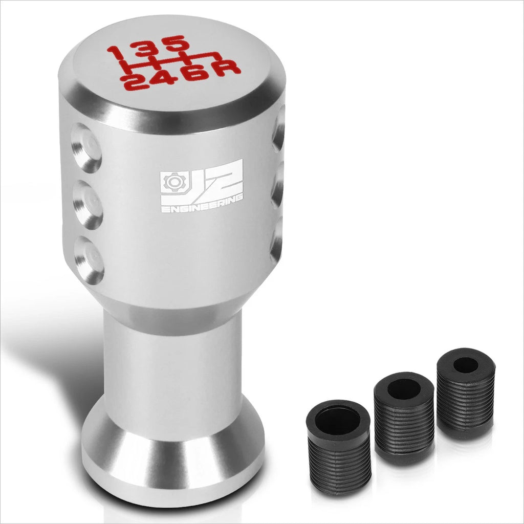 6-Speed Manual Shift Knob for J2 Goblet Style (Silver) + 8/10/12mm Adapters