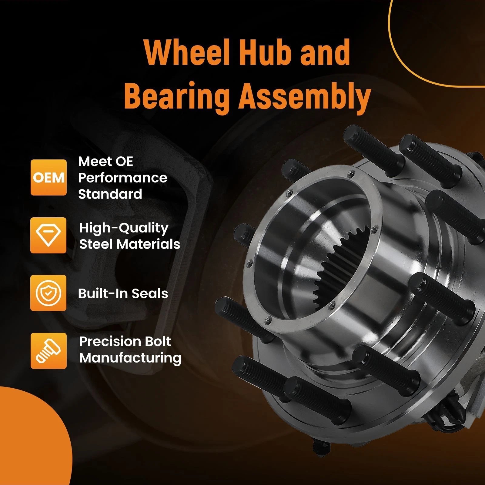 Dual Front Wheel Hub Assembly Kit for Ford F-450/F-550 4x4 (2017–2019) WE61853