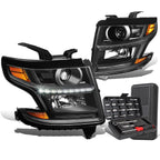 LED Black Amber Projector Headlight Lamp for Suburban Tahoe (2015–2020)