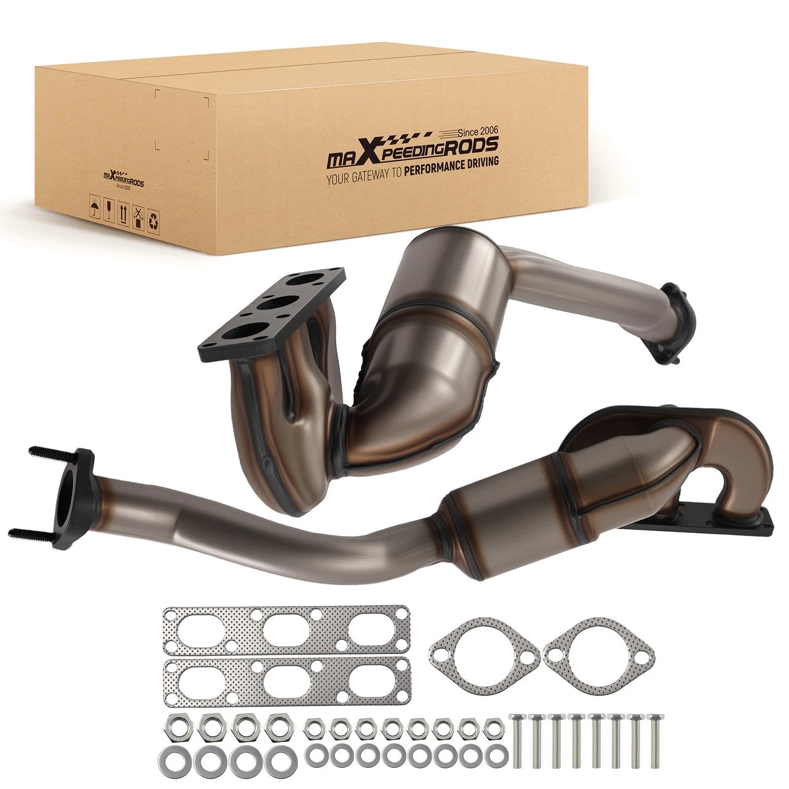 Set of 2 Manifold Catalytic Converters for BMW X5 (2001–2006) 3.0L