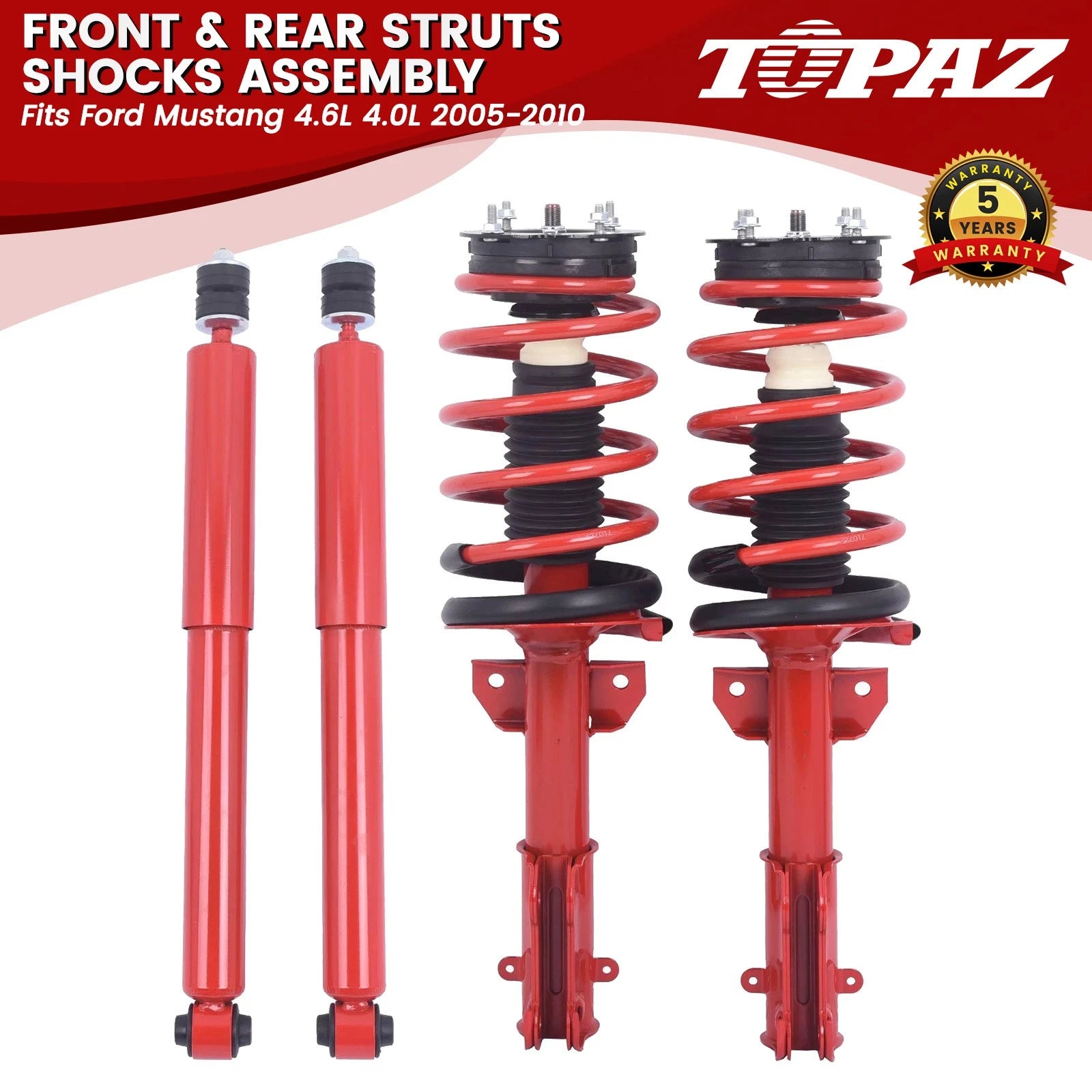 Front Rear Strut Set with Coil Spring for Ford Mustang (2005–2010)
