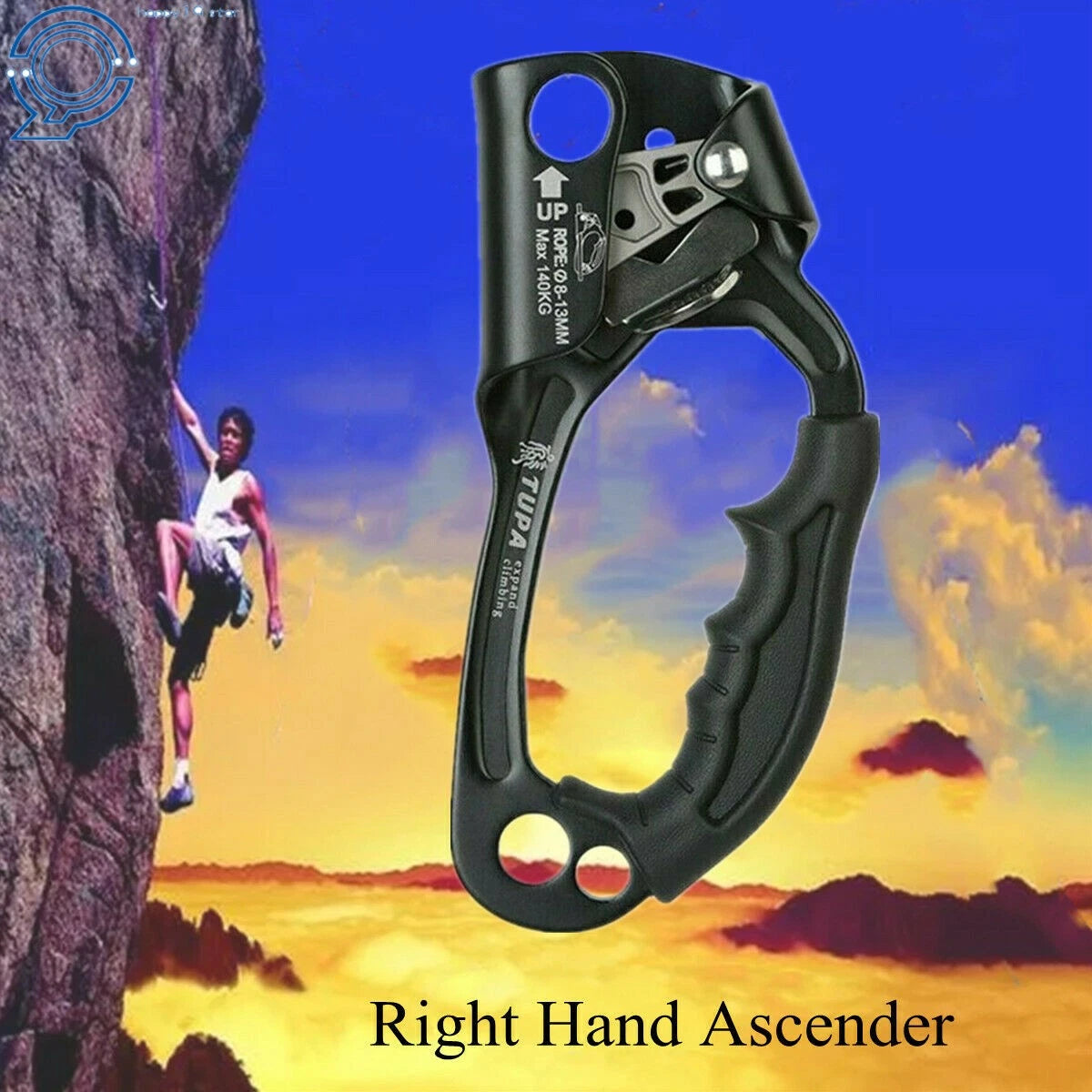 Hand Ascender for Rock Climbing Gear Rope (8-13mm)