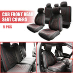 Set of 5 Front Rear Seat Covers for Ford F-150 Crew Cab (2009–2023) Black Red
