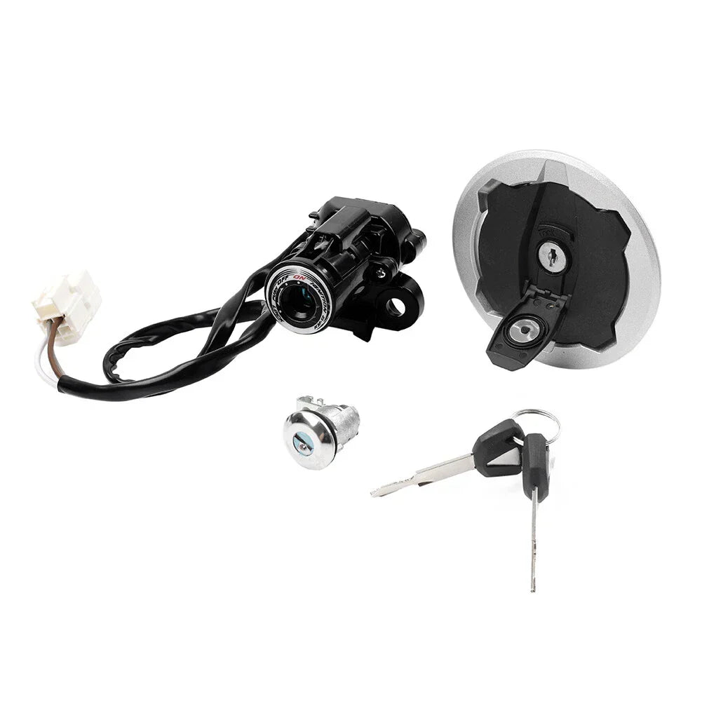 Ignition Switch Lock Fuel Gas Cap Key Set for Kawasaki Ninja 400 (2018-2023)